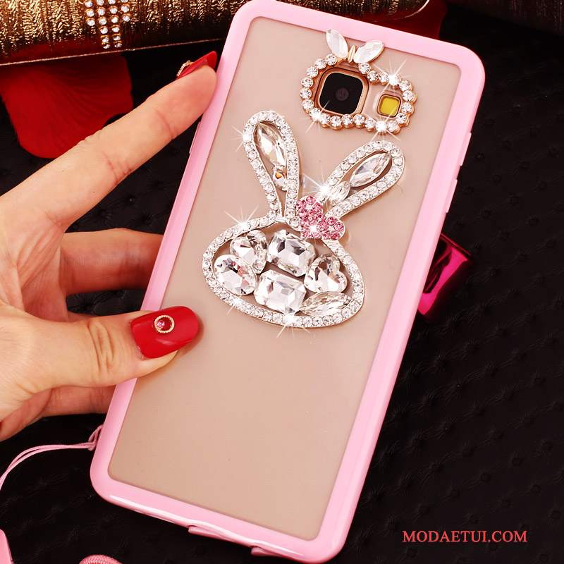 Futerał Samsung Galaxy A5 2016 Rhinestone Purpurowy Proste, Etui Samsung Galaxy A5 2016 Ochraniacz Wiszące Ozdobyna Telefon