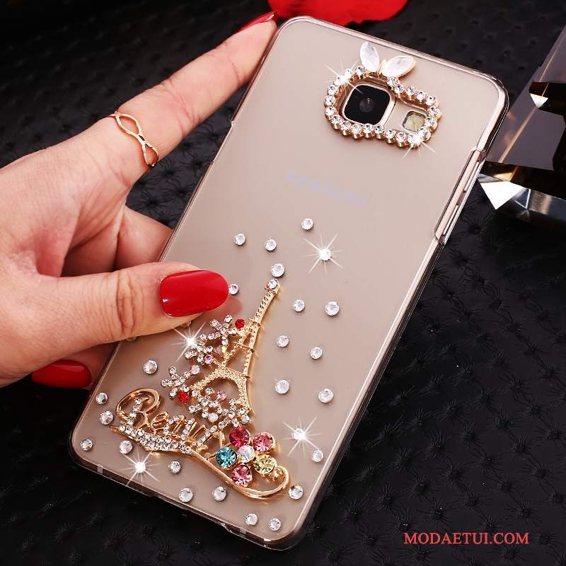 Futerał Samsung Galaxy A5 2016 Rhinestone Różowe Przezroczysty, Etui Samsung Galaxy A5 2016 Ochraniacz Na Telefon