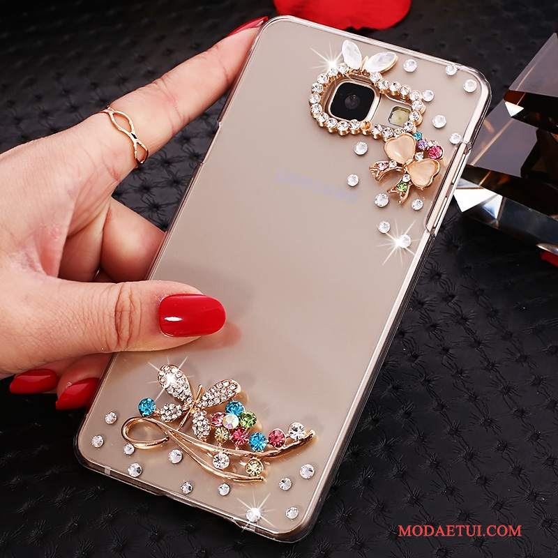 Futerał Samsung Galaxy A5 2016 Rhinestone Różowe Przezroczysty, Etui Samsung Galaxy A5 2016 Ochraniacz Na Telefon