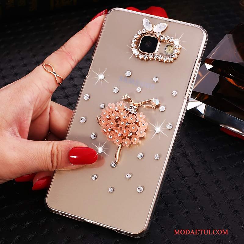 Futerał Samsung Galaxy A5 2016 Rhinestone Różowe Przezroczysty, Etui Samsung Galaxy A5 2016 Ochraniacz Na Telefon