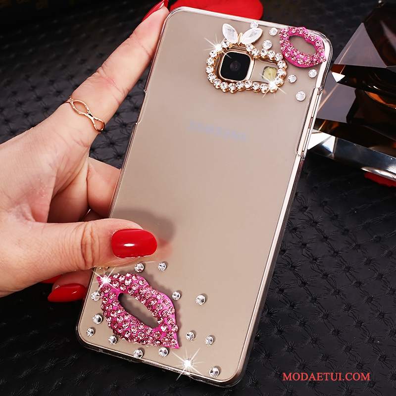 Futerał Samsung Galaxy A5 2016 Rhinestone Różowe Przezroczysty, Etui Samsung Galaxy A5 2016 Ochraniacz Na Telefon