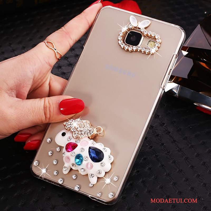 Futerał Samsung Galaxy A5 2016 Rhinestone Różowe Przezroczysty, Etui Samsung Galaxy A5 2016 Ochraniacz Na Telefon