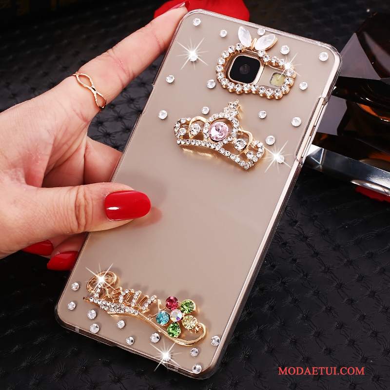 Futerał Samsung Galaxy A5 2016 Rhinestone Różowe Przezroczysty, Etui Samsung Galaxy A5 2016 Ochraniacz Na Telefon