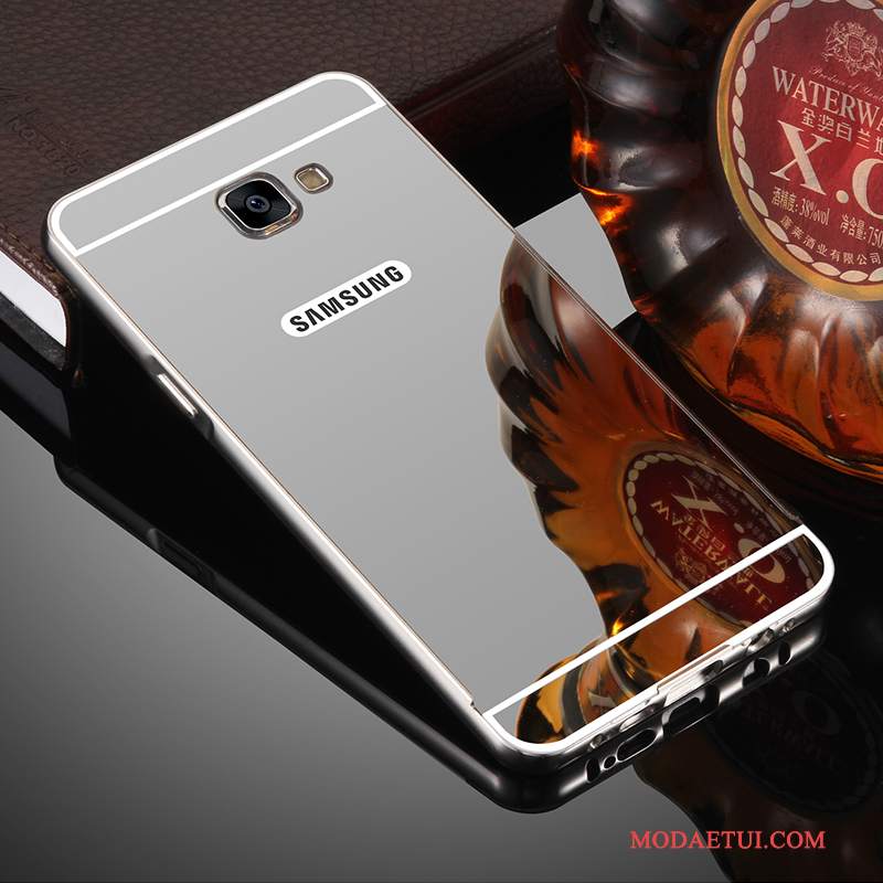 Futerał Samsung Galaxy A5 2017 Metal Różowena Telefon, Etui Samsung Galaxy A5 2017 Ochraniacz Anti-fall Lustro
