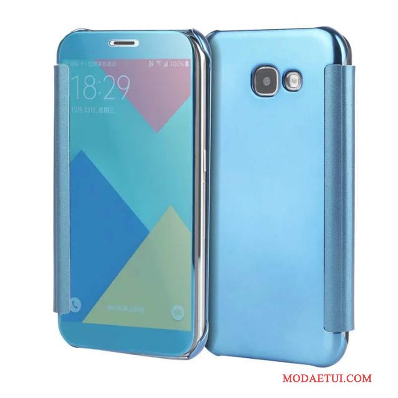 Futerał Samsung Galaxy A5 2017 Ochraniacz Na Telefon Lustro, Etui Samsung Galaxy A5 2017 Pokrowce Poszycie Niebieski