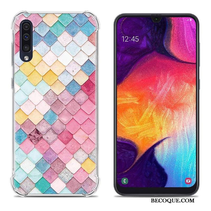 Futerał Samsung Galaxy A50 Miękki Anti-fallna Telefon, Etui Samsung Galaxy A50 Kolor Balon Różowe