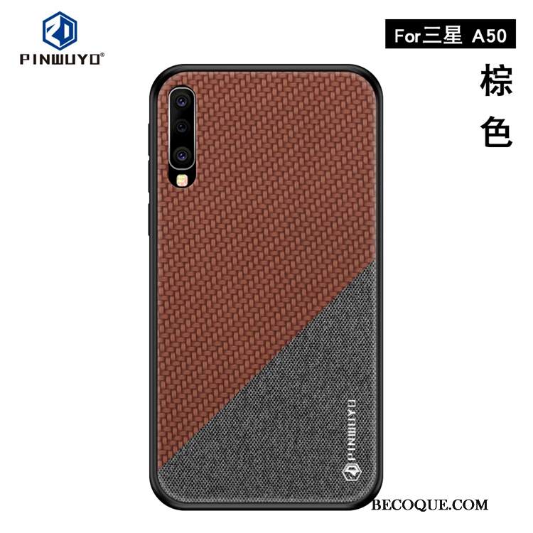 Futerał Samsung Galaxy A50 Torby Żółty Wzór, Etui Samsung Galaxy A50 Anti-fallna Telefon