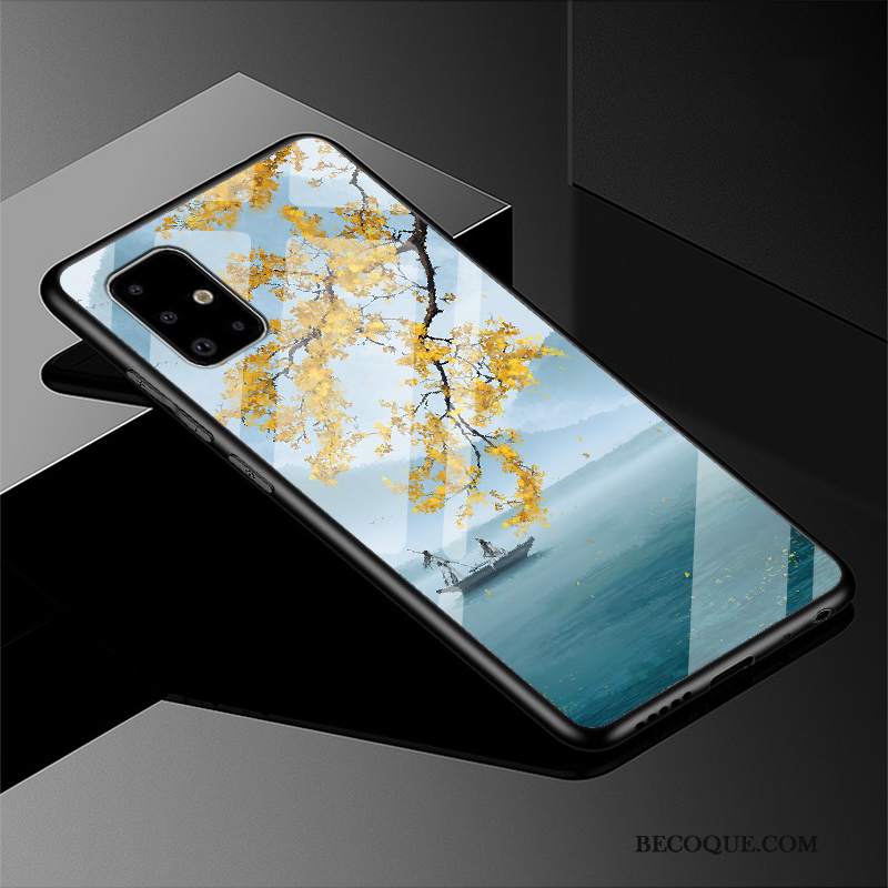 Futerał Samsung Galaxy A51 Kreskówka Szkło Gwiaździsty, Etui Samsung Galaxy A51 Ochraniacz Anti-fall Chiński Styl
