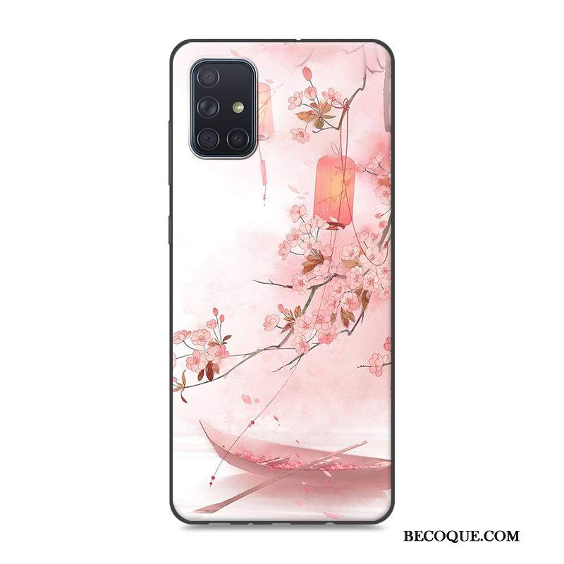 Futerał Samsung Galaxy A51 Vintage Tendencjana Telefon, Etui Samsung Galaxy A51 Ochraniacz Niebieski Chiński Styl