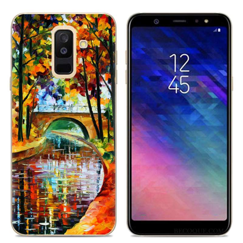 Futerał Samsung Galaxy A6+ Kreatywne Na Telefon Różowe, Etui Samsung Galaxy A6+ Kreskówka