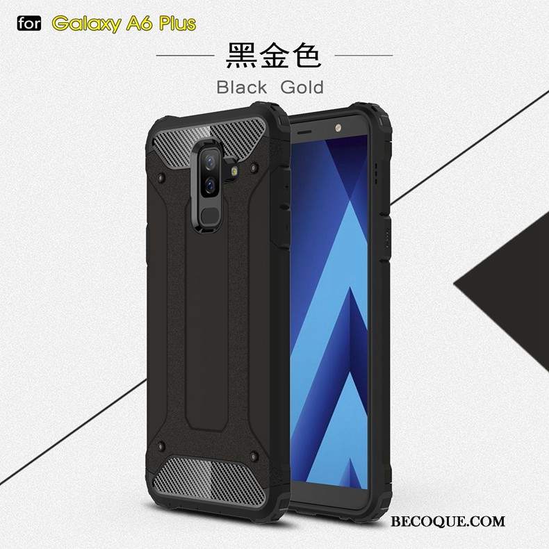 Futerał Samsung Galaxy A6+ Miękki Tendencja Anti-fall, Etui Samsung Galaxy A6+ Ochraniacz Złotona Telefon