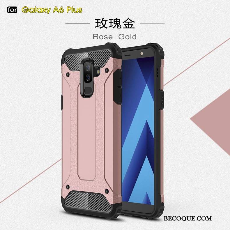 Futerał Samsung Galaxy A6+ Miękki Tendencja Anti-fall, Etui Samsung Galaxy A6+ Ochraniacz Złotona Telefon