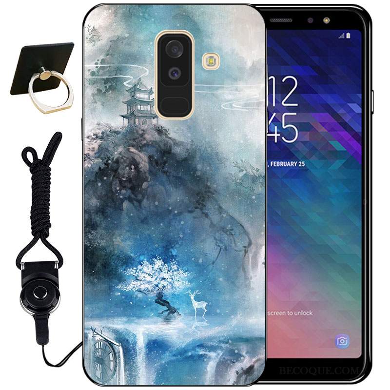 Futerał Samsung Galaxy A6+ Vintage Anti-fall Bambus, Etui Samsung Galaxy A6+ Ochraniacz Ładnyna Telefon