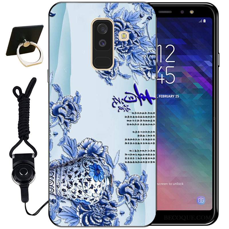 Futerał Samsung Galaxy A6+ Vintage Anti-fall Bambus, Etui Samsung Galaxy A6+ Ochraniacz Ładnyna Telefon