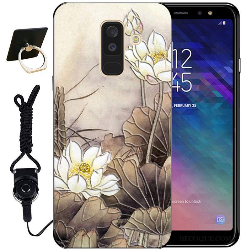 Futerał Samsung Galaxy A6+ Vintage Anti-fall Bambus, Etui Samsung Galaxy A6+ Ochraniacz Ładnyna Telefon