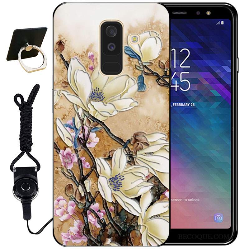 Futerał Samsung Galaxy A6+ Vintage Anti-fall Bambus, Etui Samsung Galaxy A6+ Ochraniacz Ładnyna Telefon