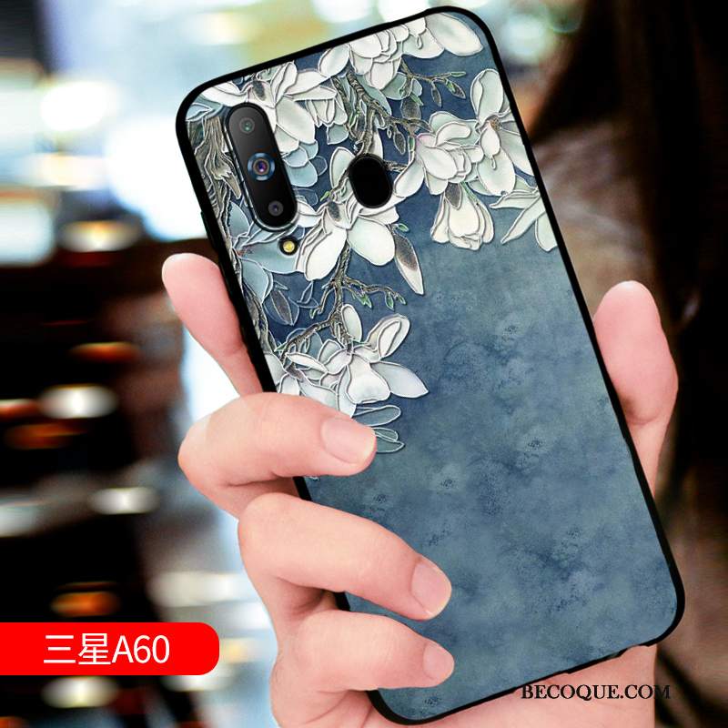 Futerał Samsung Galaxy A60 Relief Anti-fallna Telefon, Etui Samsung Galaxy A60 Silikonowe Żółty