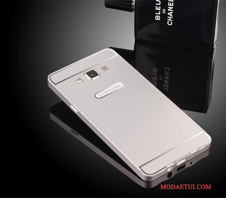 Futerał Samsung Galaxy A7 2015 Metal Granica Zielony, Etui Samsung Galaxy A7 2015 Ochraniacz Na Telefon