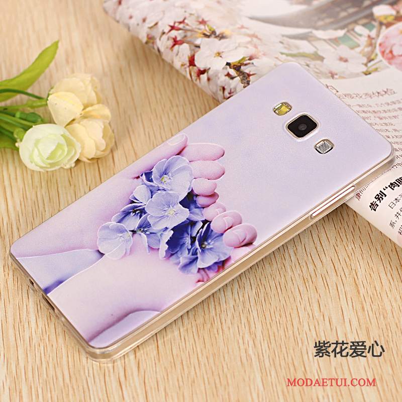 Futerał Samsung Galaxy A7 2015 Miękki Cienkie Tendencja, Etui Samsung Galaxy A7 2015 Ochraniacz Purpurowy Granica