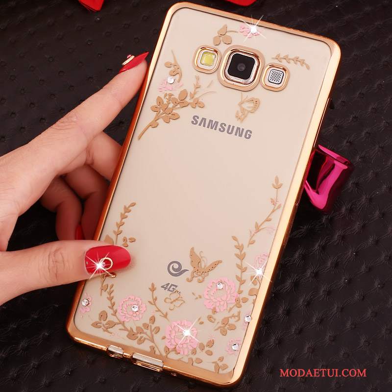 Futerał Samsung Galaxy A7 2015 Miękki Różowe Anti-fall, Etui Samsung Galaxy A7 2015 Ochraniacz Na Telefon Tendencja