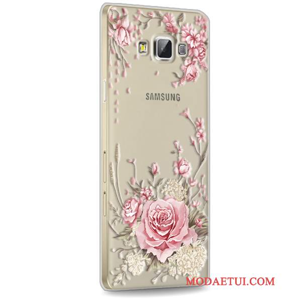 Futerał Samsung Galaxy A7 2015 Ochraniacz Przezroczystyna Telefon, Etui Samsung Galaxy A7 2015 Miękki Anti-fall Czerwony