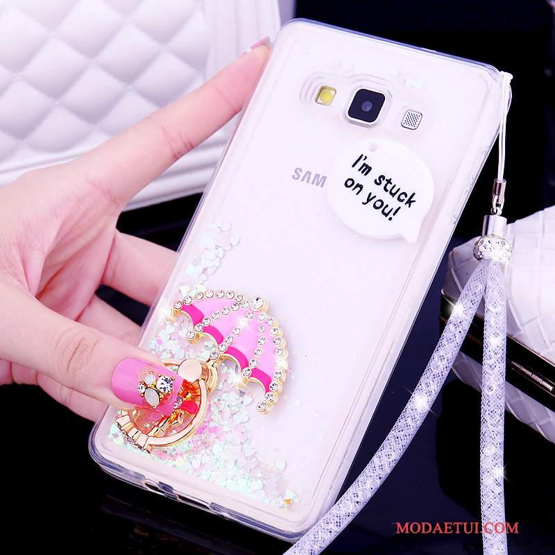 Futerał Samsung Galaxy A7 2015 Silikonowe Anti-fall Quicksand, Etui Samsung Galaxy A7 2015 Ochraniacz Różowe Tendencja