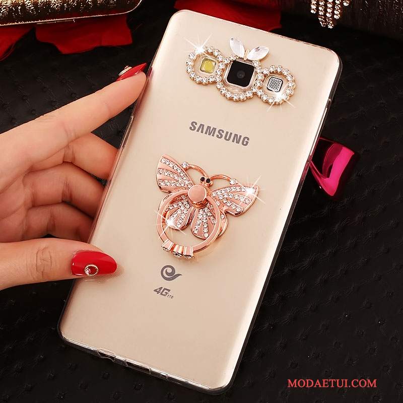 Futerał Samsung Galaxy A7 2015 Silikonowe Na Telefon Anti-fall, Etui Samsung Galaxy A7 2015 Rhinestone Nowy Niebieski