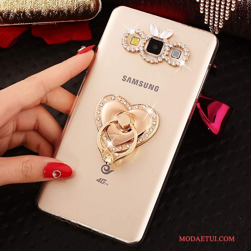 Futerał Samsung Galaxy A7 2015 Silikonowe Na Telefon Anti-fall, Etui Samsung Galaxy A7 2015 Rhinestone Nowy Niebieski