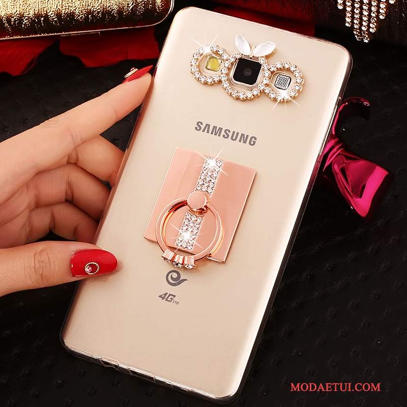 Futerał Samsung Galaxy A7 2015 Silikonowe Na Telefon Anti-fall, Etui Samsung Galaxy A7 2015 Rhinestone Nowy Niebieski