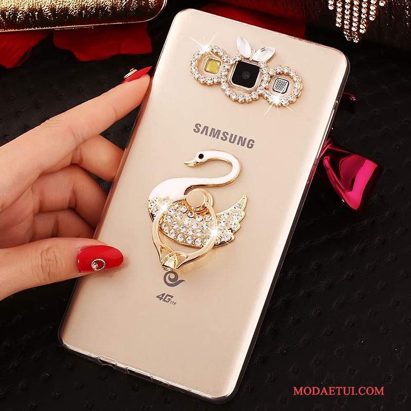 Futerał Samsung Galaxy A7 2015 Silikonowe Na Telefon Anti-fall, Etui Samsung Galaxy A7 2015 Rhinestone Nowy Niebieski