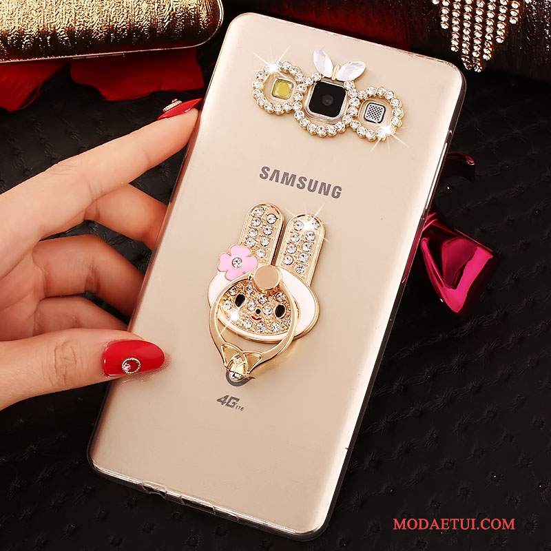 Futerał Samsung Galaxy A7 2015 Silikonowe Na Telefon Anti-fall, Etui Samsung Galaxy A7 2015 Rhinestone Nowy Niebieski