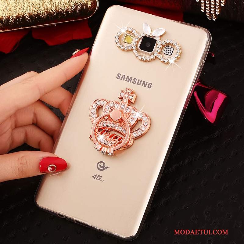 Futerał Samsung Galaxy A7 2015 Silikonowe Na Telefon Anti-fall, Etui Samsung Galaxy A7 2015 Rhinestone Nowy Niebieski