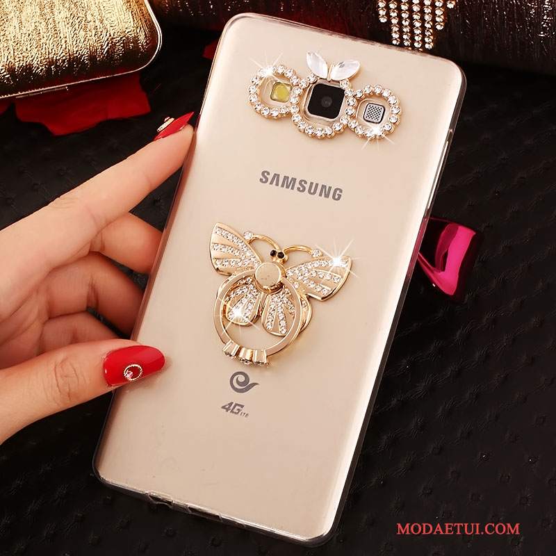 Futerał Samsung Galaxy A7 2015 Silikonowe Na Telefon Anti-fall, Etui Samsung Galaxy A7 2015 Rhinestone Nowy Niebieski