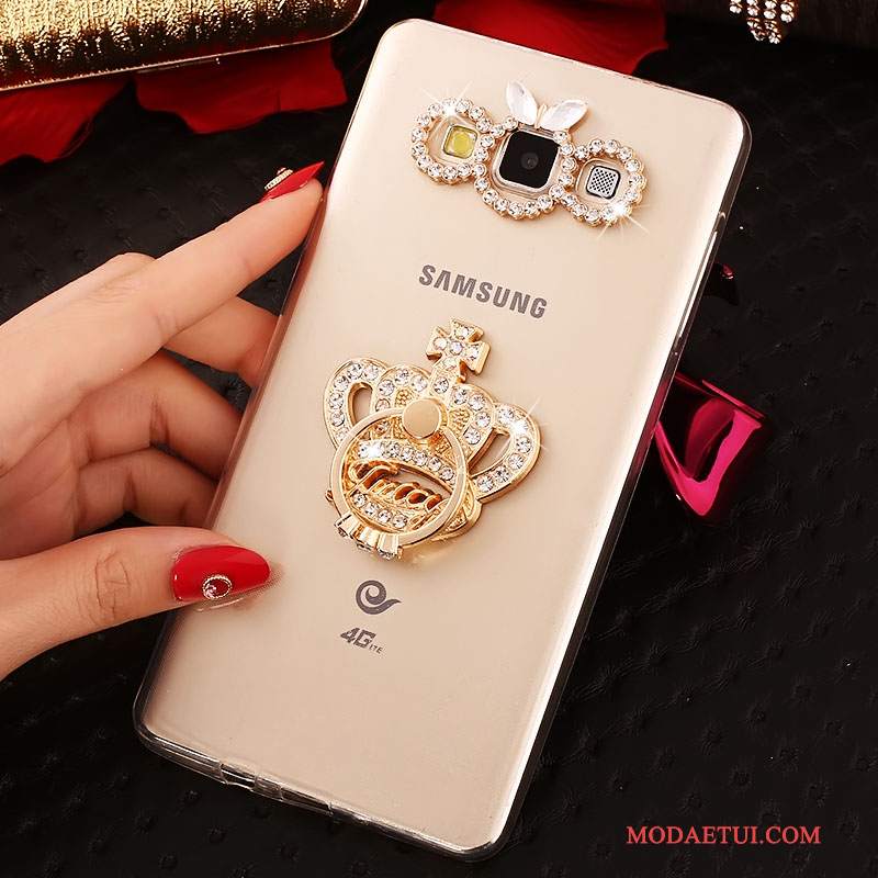 Futerał Samsung Galaxy A7 2015 Silikonowe Na Telefon Anti-fall, Etui Samsung Galaxy A7 2015 Rhinestone Nowy Niebieski