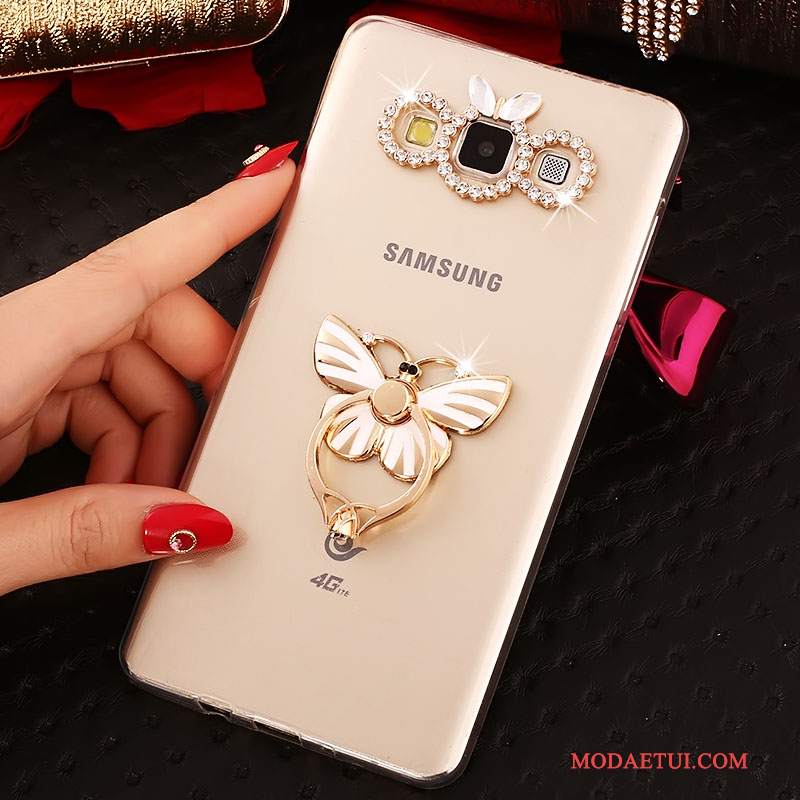 Futerał Samsung Galaxy A7 2015 Silikonowe Na Telefon Anti-fall, Etui Samsung Galaxy A7 2015 Rhinestone Nowy Niebieski