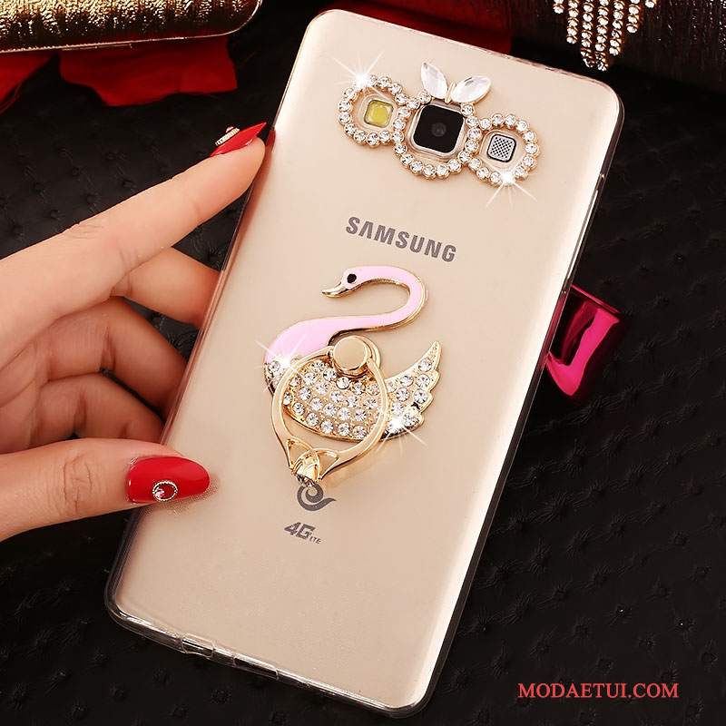 Futerał Samsung Galaxy A7 2015 Silikonowe Na Telefon Anti-fall, Etui Samsung Galaxy A7 2015 Rhinestone Nowy Niebieski