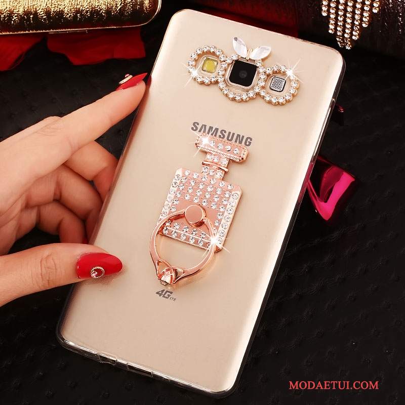 Futerał Samsung Galaxy A7 2015 Silikonowe Na Telefon Anti-fall, Etui Samsung Galaxy A7 2015 Rhinestone Nowy Niebieski