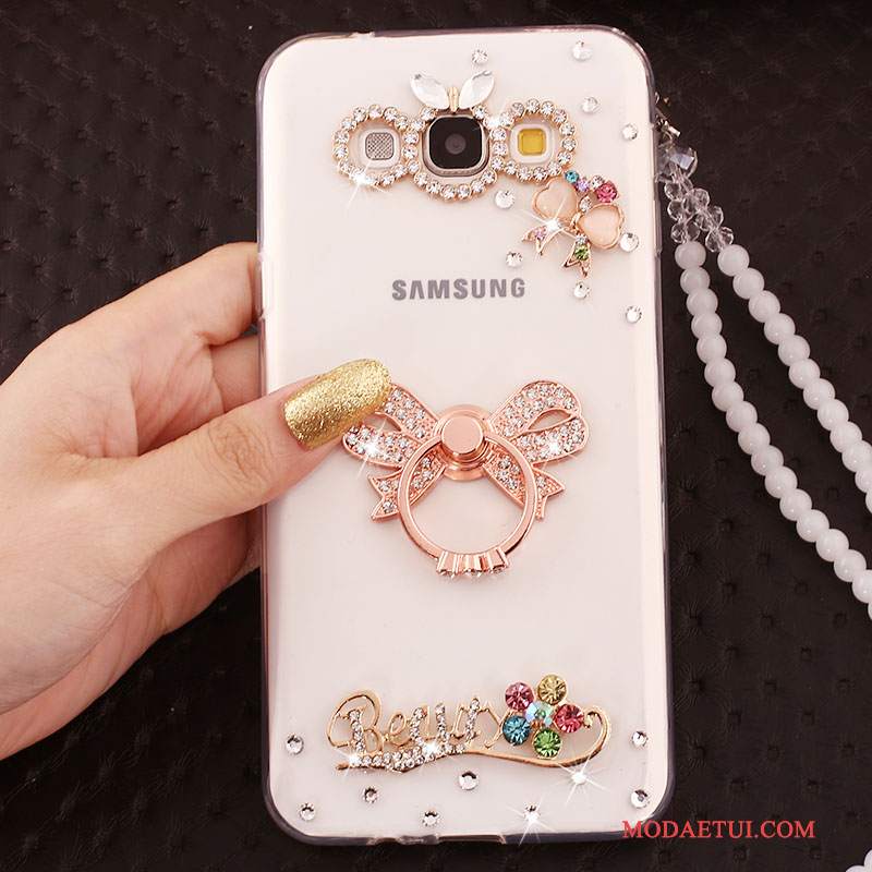 Futerał Samsung Galaxy A7 2015 Silikonowe Na Telefon Wiszące Ozdoby, Etui Samsung Galaxy A7 2015 Miękki Anti-fall Ring