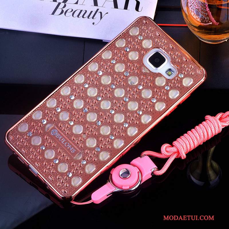 Futerał Samsung Galaxy A7 2016 Rhinestone Anti-fall Złoto, Etui Samsung Galaxy A7 2016 Miękki Na Telefon