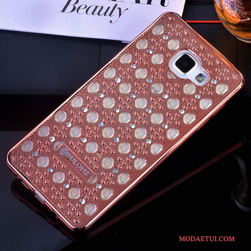 Futerał Samsung Galaxy A7 2016 Rhinestone Anti-fall Złoto, Etui Samsung Galaxy A7 2016 Miękki Na Telefon