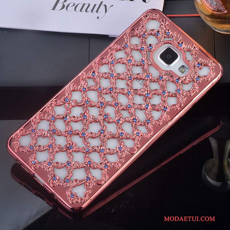 Futerał Samsung Galaxy A7 2016 Rhinestone Anti-fall Złoto, Etui Samsung Galaxy A7 2016 Miękki Na Telefon