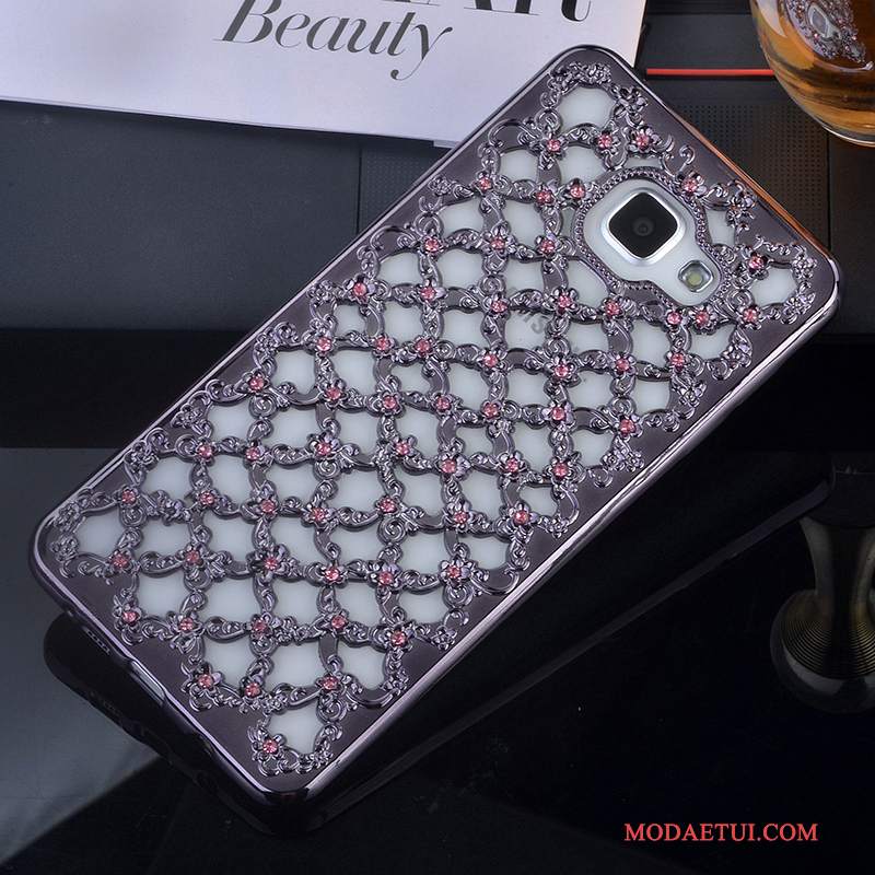 Futerał Samsung Galaxy A7 2016 Rhinestone Anti-fall Złoto, Etui Samsung Galaxy A7 2016 Miękki Na Telefon