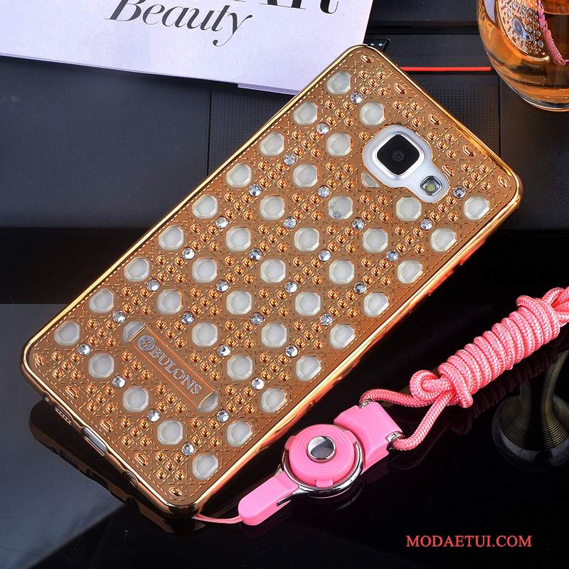 Futerał Samsung Galaxy A7 2016 Rhinestone Anti-fall Złoto, Etui Samsung Galaxy A7 2016 Miękki Na Telefon