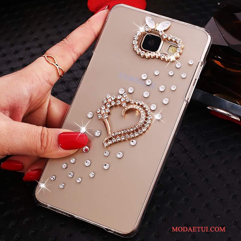 Futerał Samsung Galaxy A7 2016 Rhinestone Złotona Telefon, Etui Samsung Galaxy A7 2016 Ochraniacz Przezroczysty