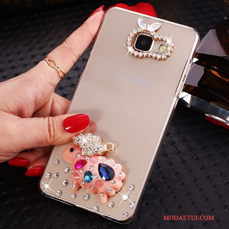 Futerał Samsung Galaxy A7 2016 Rhinestone Złotona Telefon, Etui Samsung Galaxy A7 2016 Ochraniacz Przezroczysty