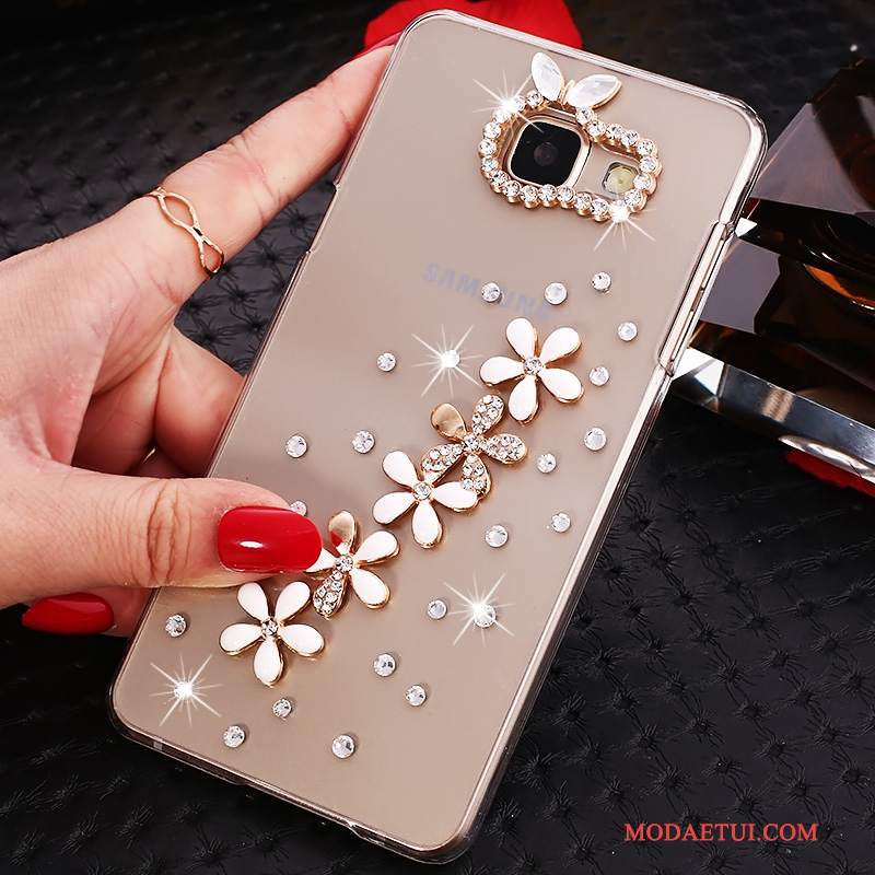 Futerał Samsung Galaxy A7 2016 Rhinestone Złotona Telefon, Etui Samsung Galaxy A7 2016 Ochraniacz Przezroczysty