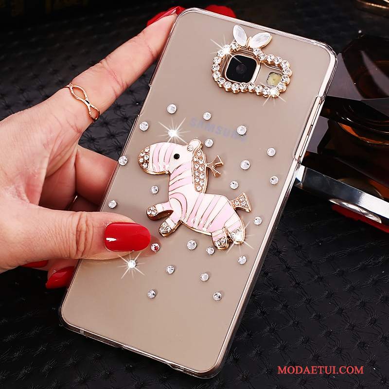 Futerał Samsung Galaxy A7 2016 Rhinestone Złotona Telefon, Etui Samsung Galaxy A7 2016 Ochraniacz Przezroczysty