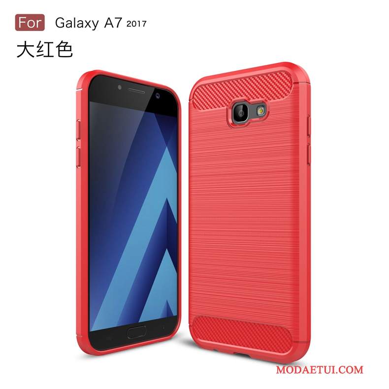 Futerał Samsung Galaxy A7 2017 Kreskówka Włókno Zielony, Etui Samsung Galaxy A7 2017 Ochraniacz Anti-fallna Telefon