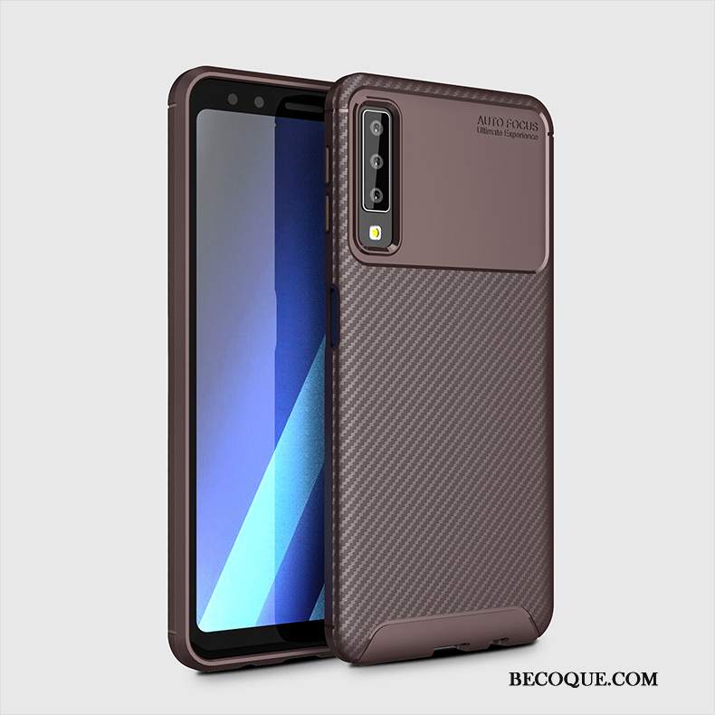 Futerał Samsung Galaxy A7 2018 Silikonowe Na Telefon Anti-fall, Etui Samsung Galaxy A7 2018 Ochraniacz Niebieski