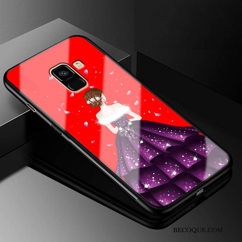 Futerał Samsung Galaxy A8 2018 Ochraniacz Gazyna Telefon, Etui Samsung Galaxy A8 2018 Osobowość Purpurowy